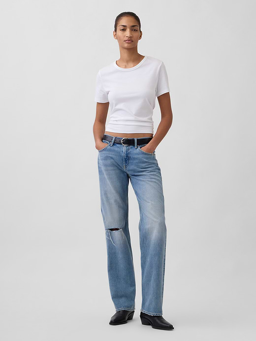 Gap Mid Rise Rigid Relaxed Straight Jeans — photo 1