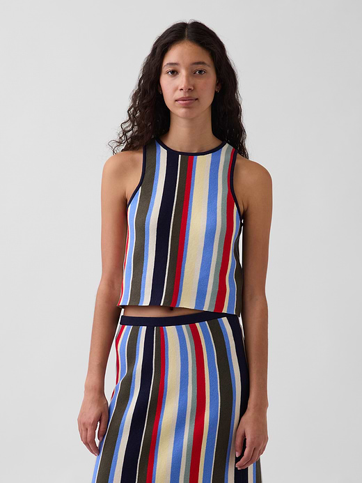 Gap 100% Cotton Stripe Halter Sweater Tank — photo 1