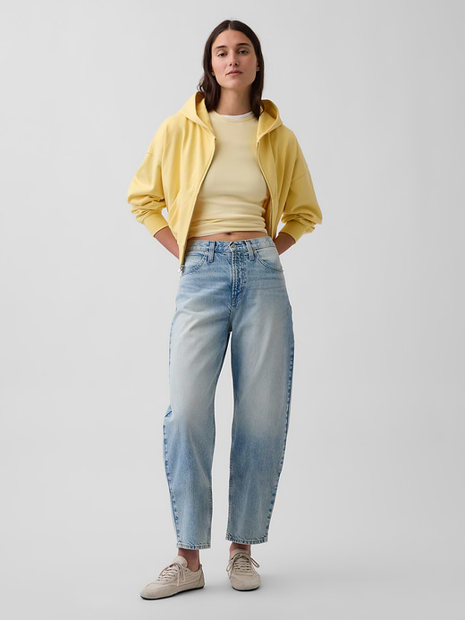 Gap High Rise Crop Barrel Jeans — photo 1