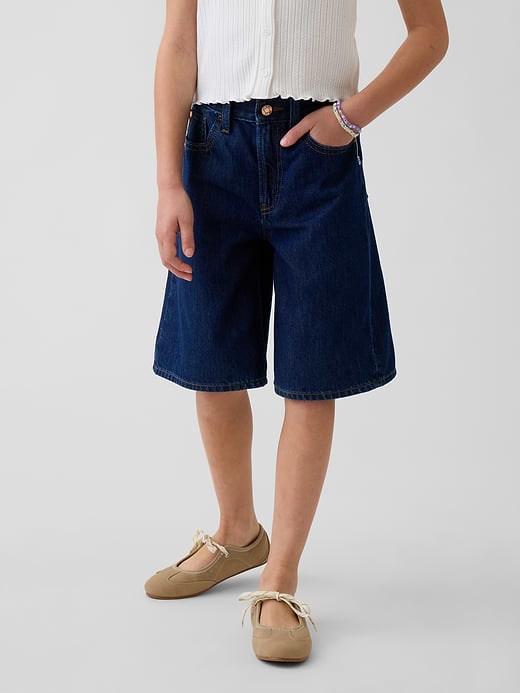 Gap Kids Mid Rise Longline Denim Shorts — photo 4