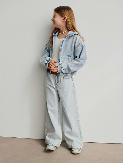 Gap Kids High Rise Stride Wide-Leg Ankle Jeans — photo 7