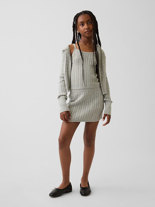 Gap Kids 100% Cotton Cable-Knit Sweater Zip Hoodie — photo 5