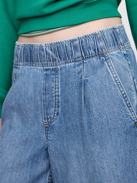 Gap Mid Rise UltraSoft Pleated Easy Baggy Jeans — photo 7