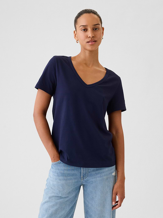 Gap Organic Cotton VintageSoft V-Neck T-Shirt — photo 1