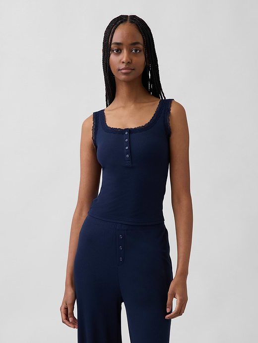 Gap Mini Rib Lace PJ Tank Top — photo 1