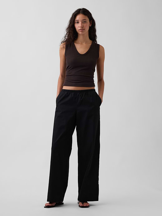 Gap Mid Rise Poplin Relaxed Easy Wide-Leg Pants — photo 1
