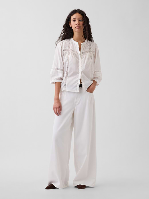 Gap Lace-Trim Button-Front Swing Top — photo 3