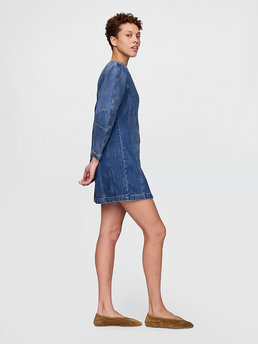 Gap Denim Barrel-Sleeve Mini Dress — photo 4