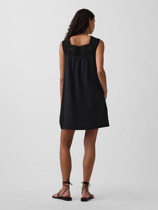 Gap Linen-Blend Crochet Yoke Mini Dress — photo 3