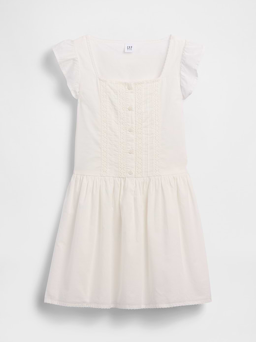 Gap Kids Flutter-Sleeve Lace-Trim Dress — photo 3