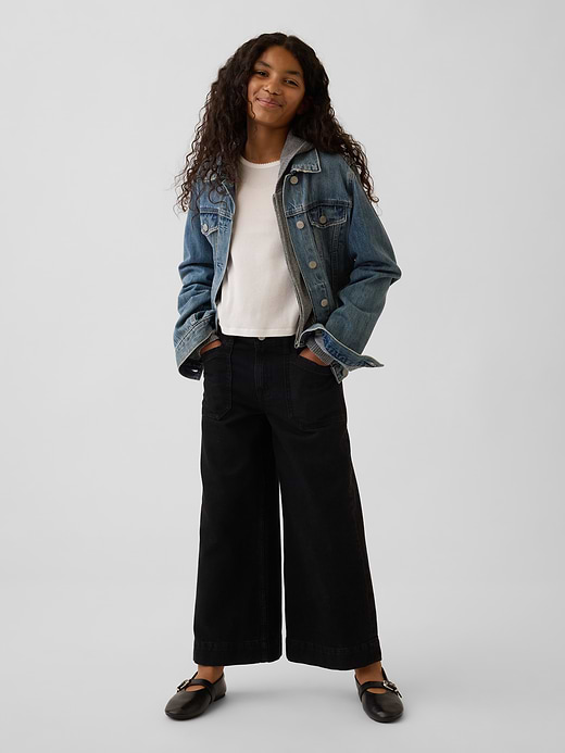Gap Kids High Rise Stride Wide-Leg Ankle Jeans — photo 6
