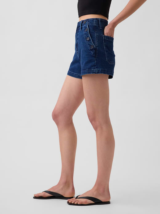 Gap 3.5" High Rise Relaxed Straight Denim Shorts — photo 4