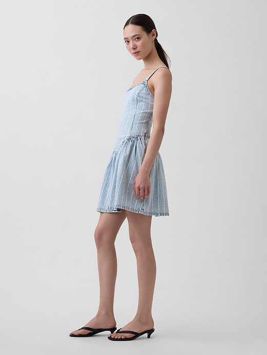Gap UltraSoft Denim Stripe Drop-Waist Mini Dress — photo 4
