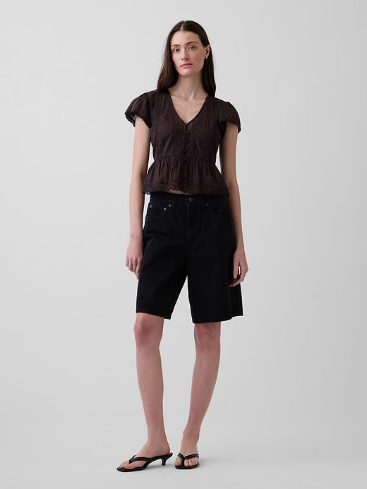 Gap Lace Voile Peplum Crop Top — photo 3