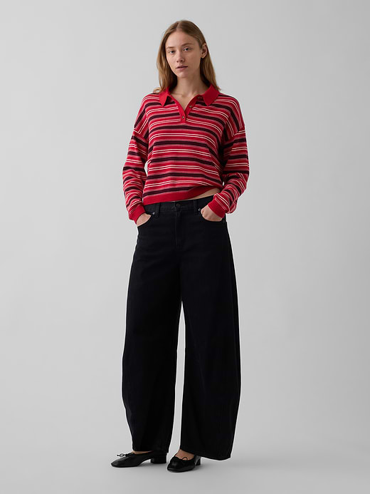 Gap 100% Cotton Relaxed Polo Sweater — photo 3