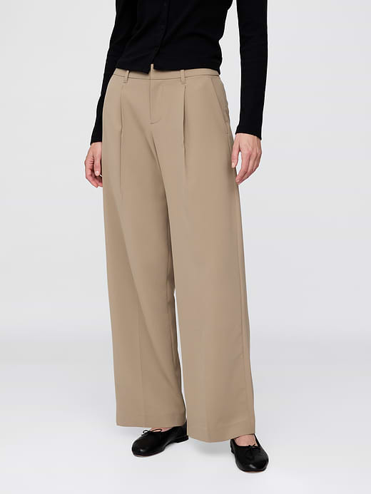 Gap 365 Low Rise Brushed Twill Pleated Trousers — photo 3