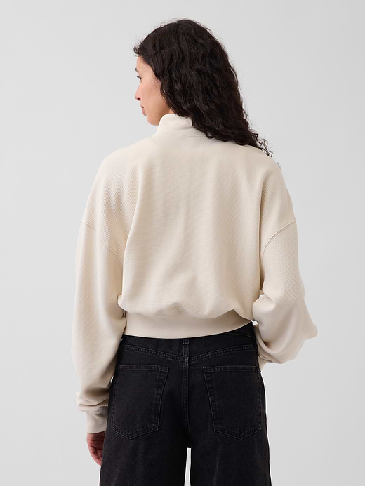 Gap Textured Cotton Oversized Half-Zip Pullover — photo 4