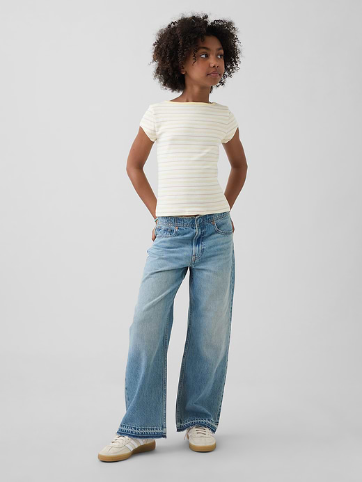 Gap Kids Low Rise Stride Wide-Leg Jeans — photo 9