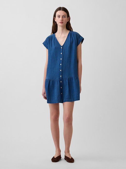 Gap Cotton Gauze Drop-Waist Shirtdress — photo 1