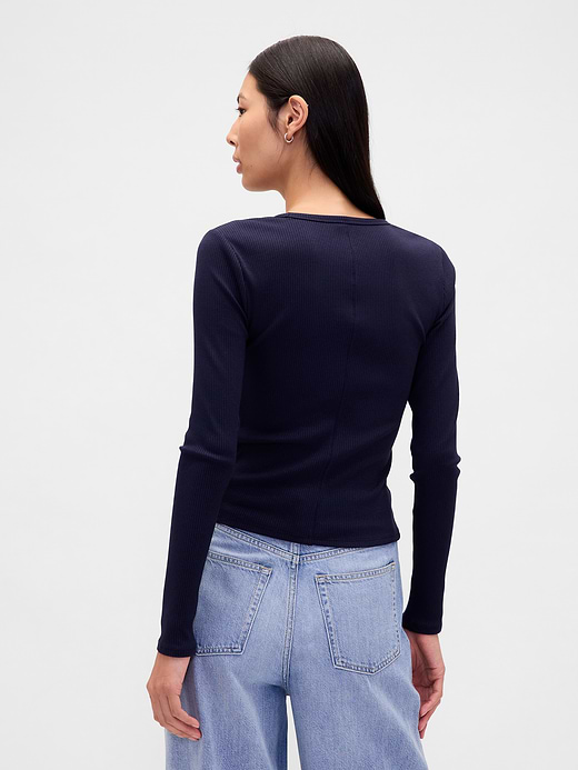 Gap Modern Compact Rib Crop T-Shirt — photo 4