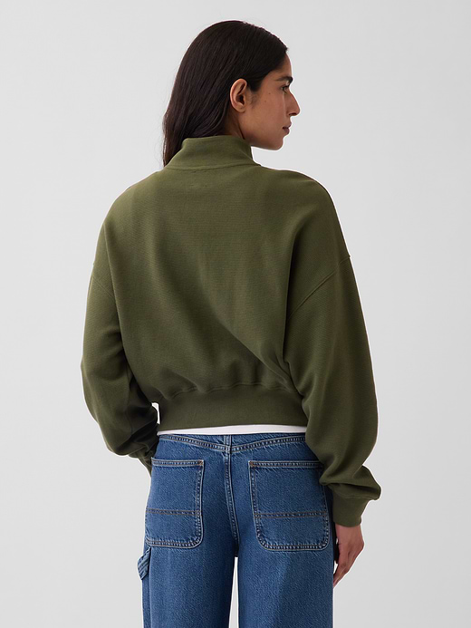 Gap Textured Cotton Oversized Half-Zip Pullover — photo 4