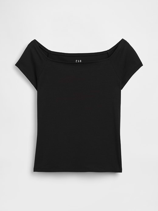 Gap CloseKnit Jersey Off-Shoulder Crop T-Shirt — photo 6