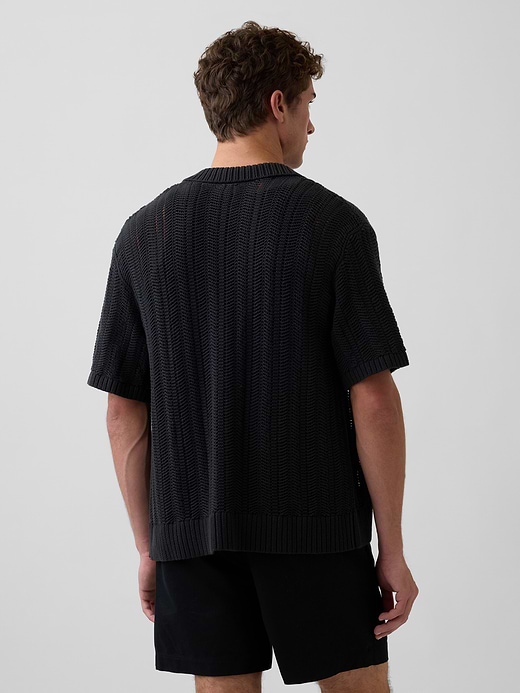 Gap Herringbone Crochet Sweater Shirt — photo 4