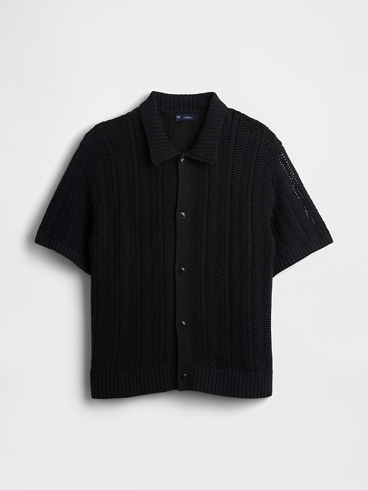 Gap Herringbone Crochet Sweater Shirt — photo 6