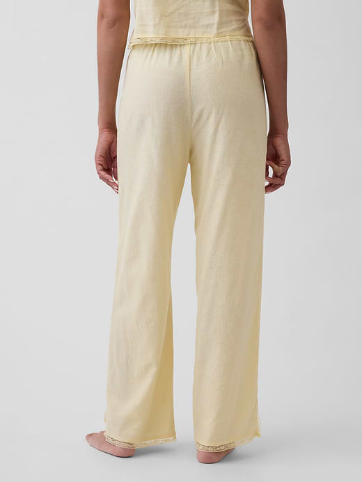 Gap Linen-Blend Lace-Hem PJ Pants — photo 5