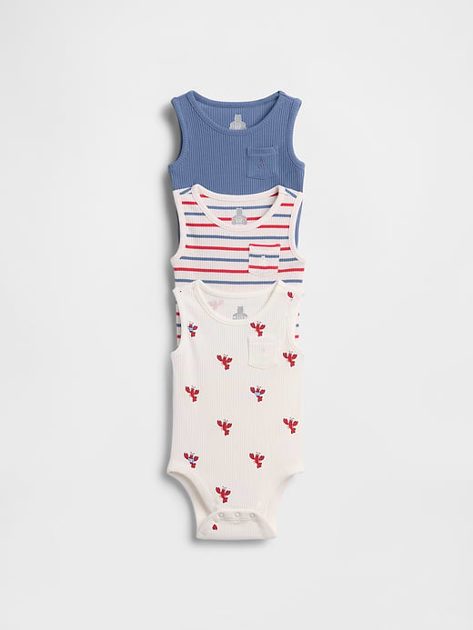 Gap Baby First Favorites TinyRib Ruffle Tank Bodysuit (3-Pack) — photo 1