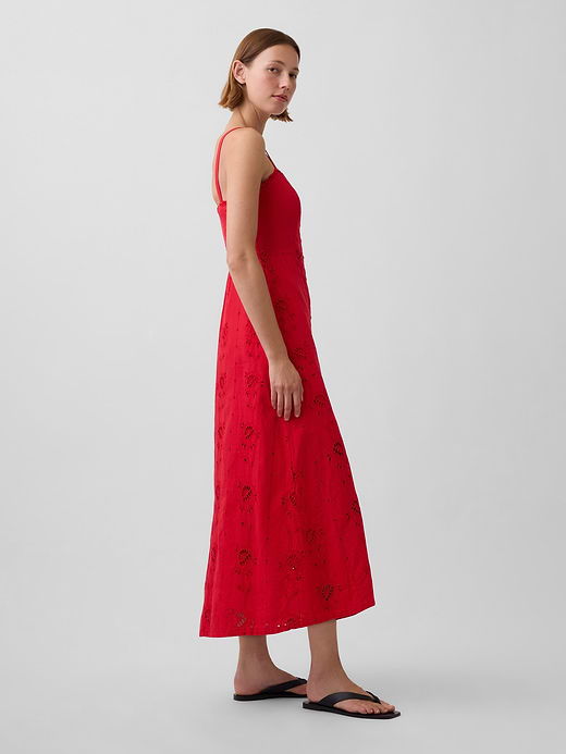 Gap Linen-Blend Embroidered Cami Maxi Dress — photo 4