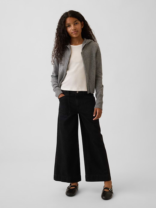 Gap Kids High Rise Stride Wide-Leg Ankle Jeans — photo 1