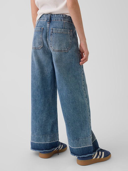 Gap Kids High Rise Stride Wide-Leg Ankle Jeans — photo 5