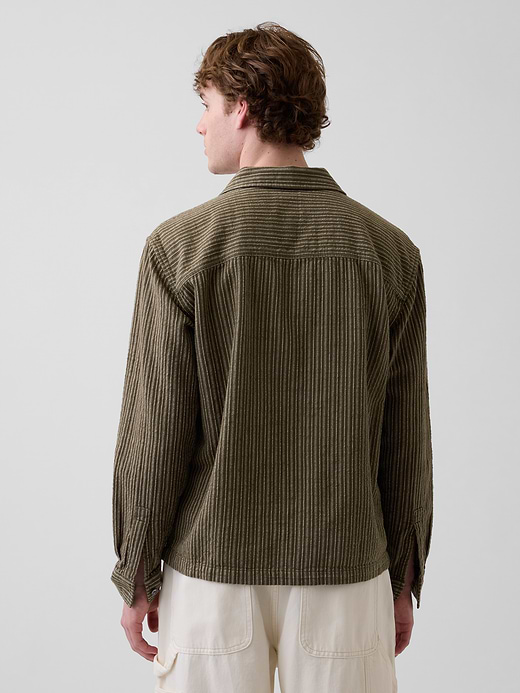 Gap Dobby Stripe Relaxed Straight-Hem Shirt — photo 4