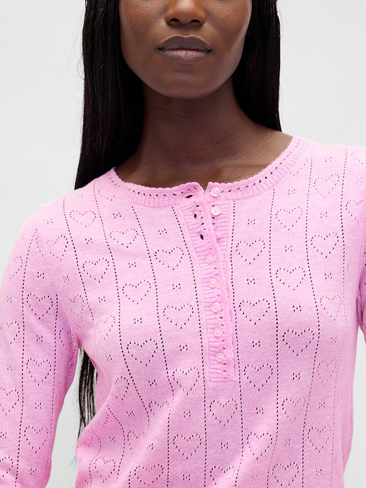 Gap Lightweight CashSoft Pointelle Heart PJ Top — photo 5