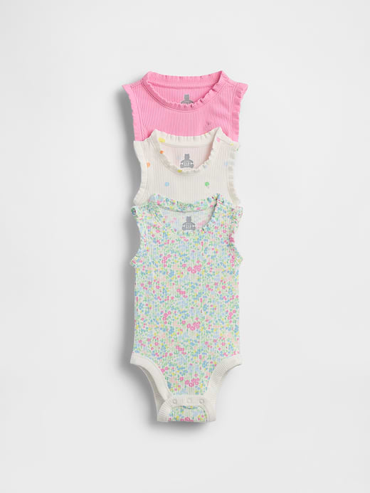 Gap Baby First Favorites TinyRib Ruffle Tank Bodysuit (3-Pack) — photo 1