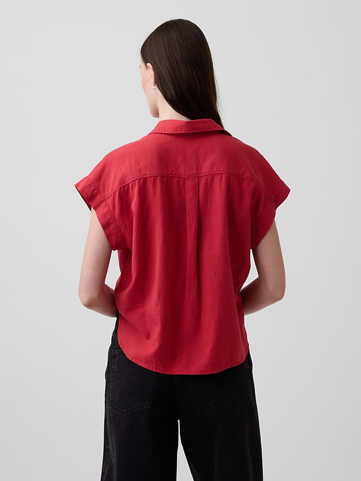 Gap Linen-Blend Oversized Shirt — photo 4