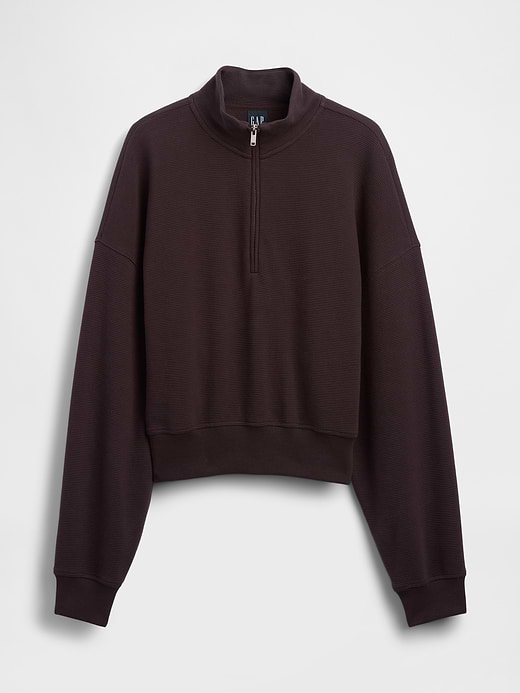 Gap Textured Cotton Oversized Half-Zip Pullover — photo 7