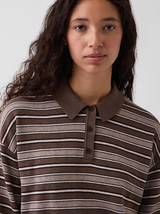 Gap 100% Cotton Relaxed Polo Sweater — photo 5