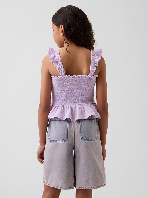 Gap Kids Cotton Gauze Smocked Peplum Top — photo 4
