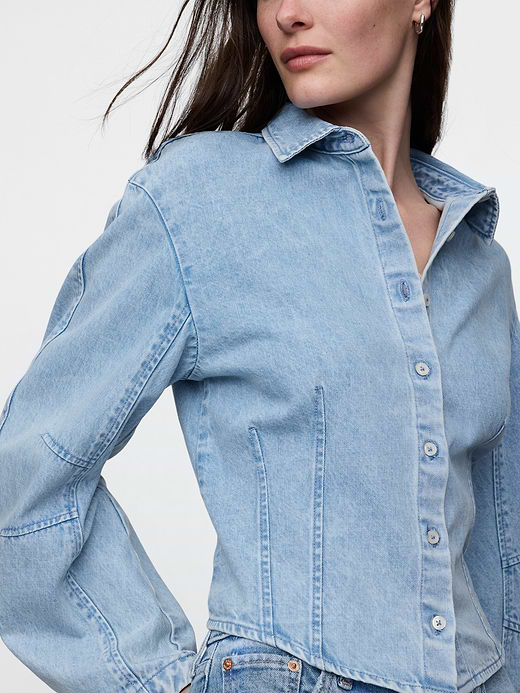 Gap Barrel-Sleeve Denim Shirt — photo 5