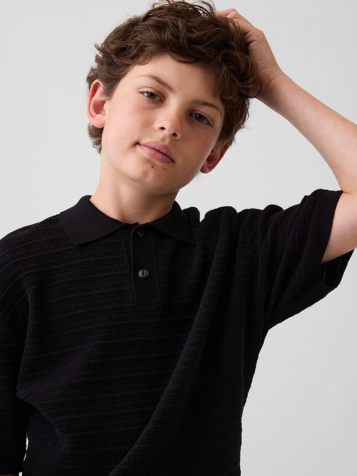 Gap Kids 100% Cotton Relaxed Polo Sweater Shirt — photo 5