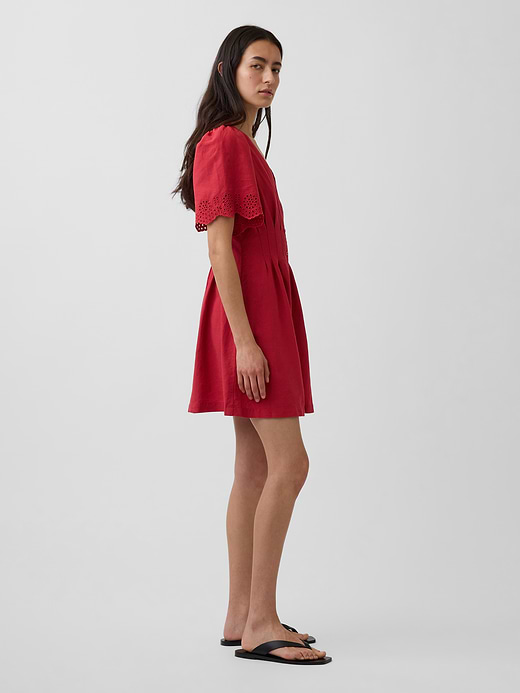 Gap Linen-Blend Cinched Mini Shirtdress — photo 4