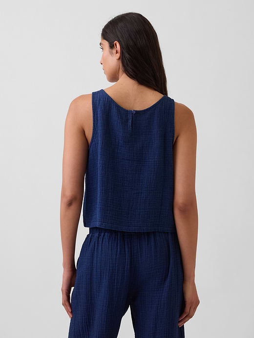 Gap Cotton Gauze Racer Shell Tank Top — photo 4
