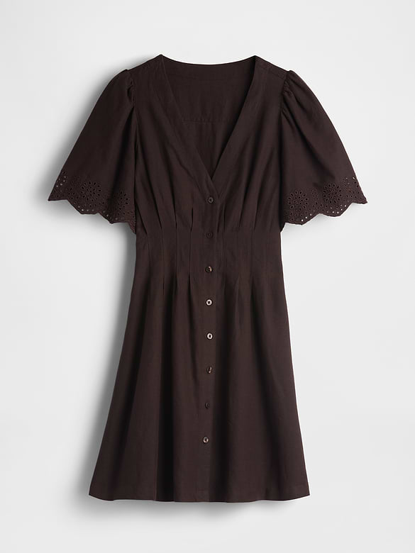 Gap Linen-Blend Cinched Mini Shirtdress — photo 6