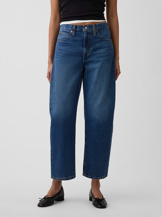 Gap High Rise Crop Barrel Jeans — photo 3