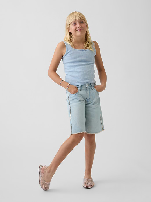 Gap Kids Mid Rise Longline Denim Shorts — photo 1