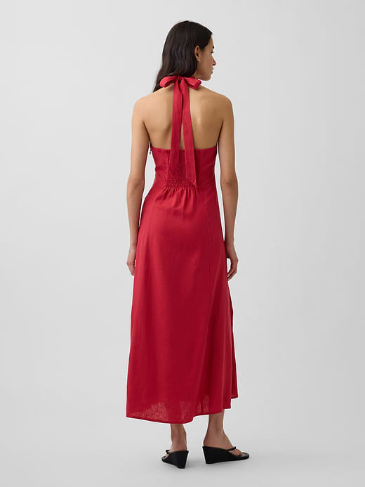 Gap Linen-Blend Halter Maxi Dress — photo 3