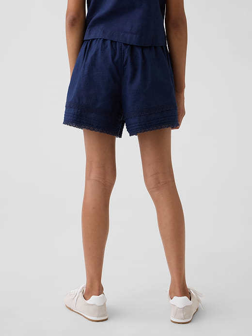 Gap Kids Linen-Cotton Lace-Trim Easy Shorts — photo 5