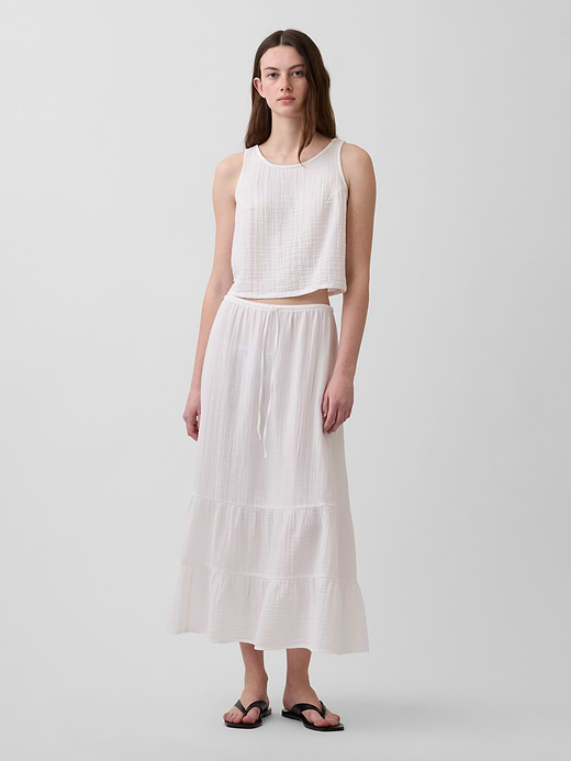 Gap Cotton Gauze Tiered Easy Maxi Skirt — photo 1